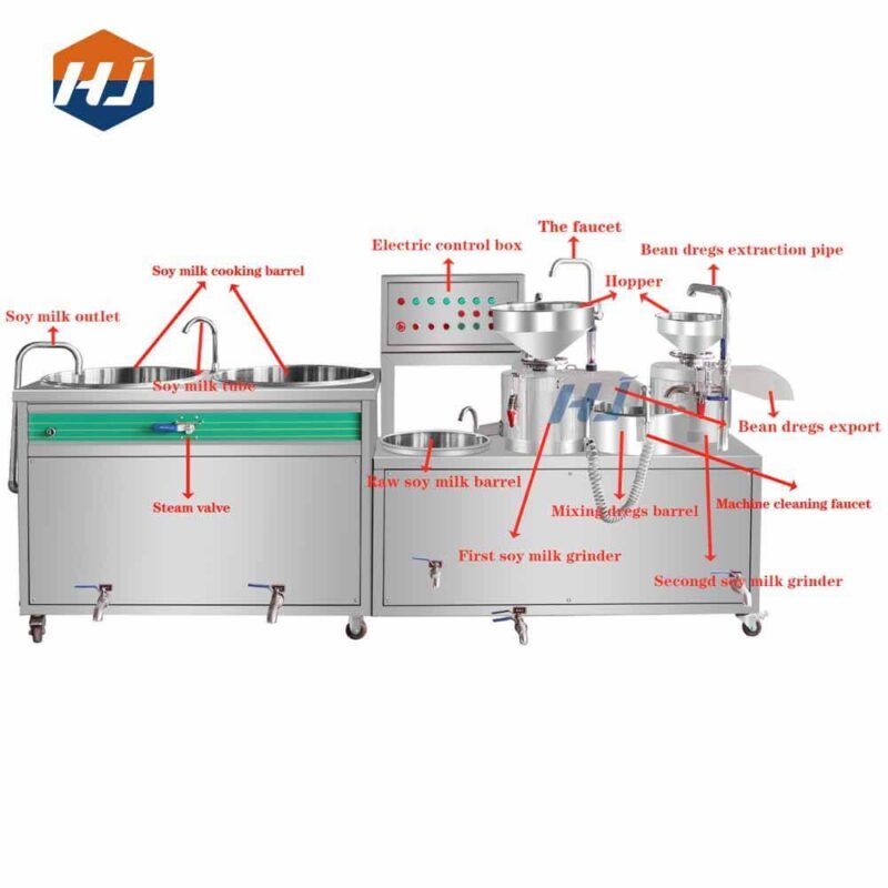 Alternative view of Two-Stage Soymilk Grinding & Cooking Machine